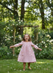 Vestido manga larga lino rosado - Lina Sustentable, ropa Niño Chile, ropa de niño en oferta