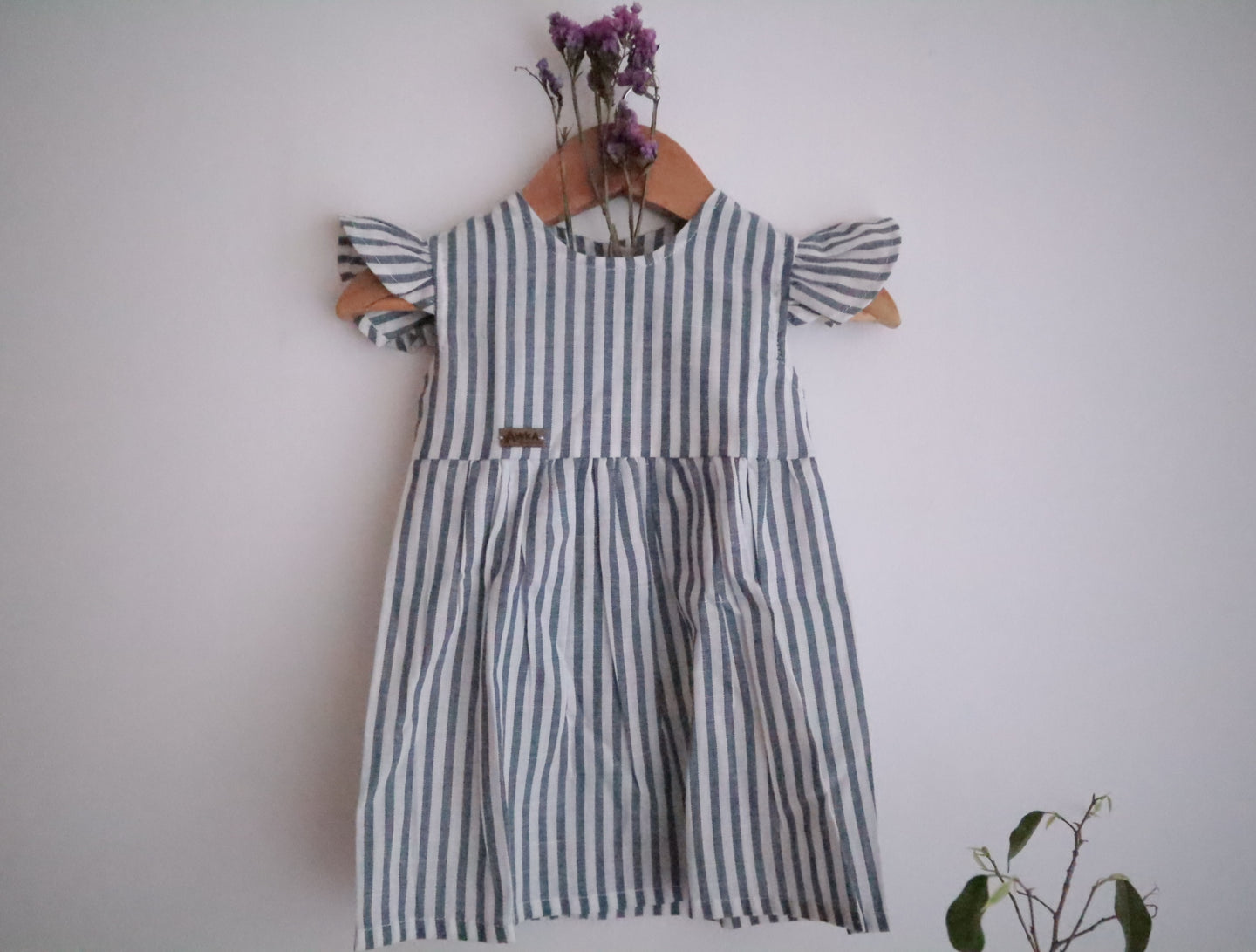 Vestido alas 1 algodón lino - Lina Sustentable, ropa Niño Chile, ropa de niño en oferta