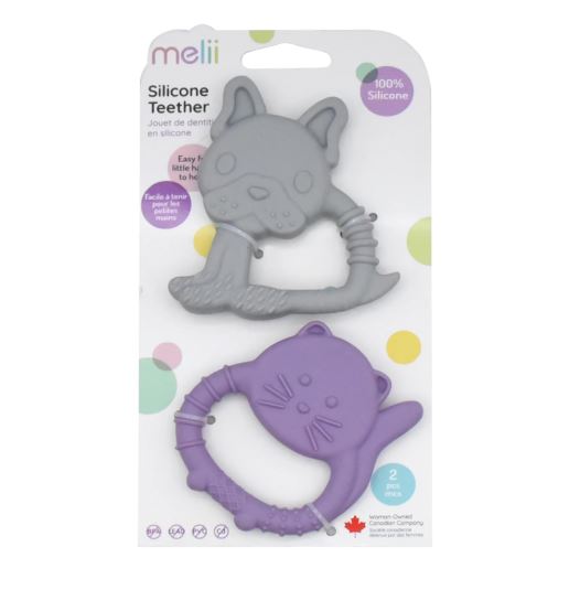 Pack de 2 mordedores de silicona - Lina Sustentable, ropa Niño Chile, ropa de niño en oferta