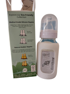 Mamadera Vidrio 120 ml boca estándar con funda de Silicona removible - Lina Sustentable, ropa Niño Chile, ropa de niño en oferta