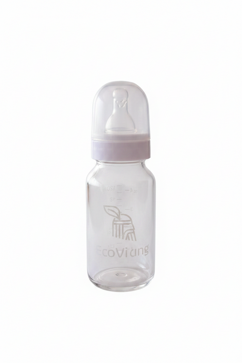 Mamadera Vidrio 120 ml boca estándar - Lina Sustentable, ropa Niño Chile, ropa de niño en oferta