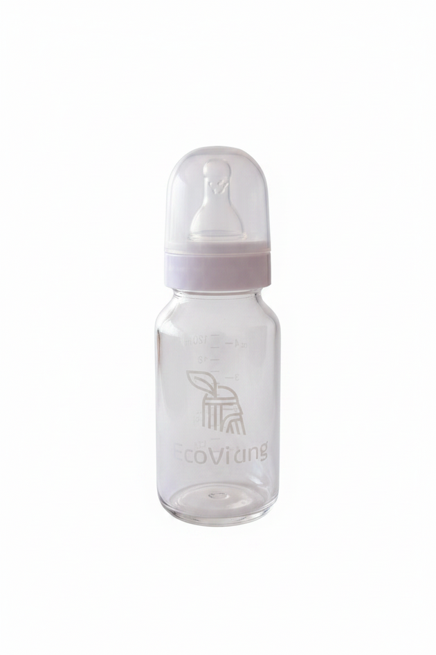 Mamadera Vidrio 120 ml boca estándar - Lina Sustentable, ropa Niño Chile, ropa de niño en oferta