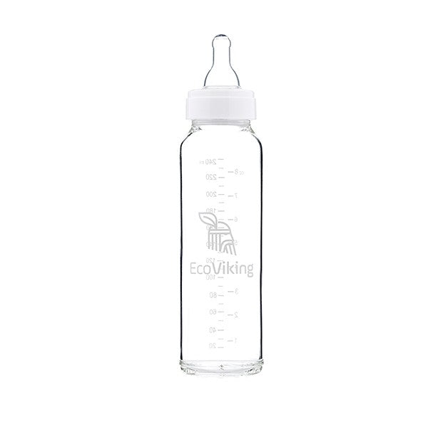 Mamadera Vidrio 240 ml boca estándar - Lina Sustentable, ropa Niño Chile, ropa de niño en oferta
