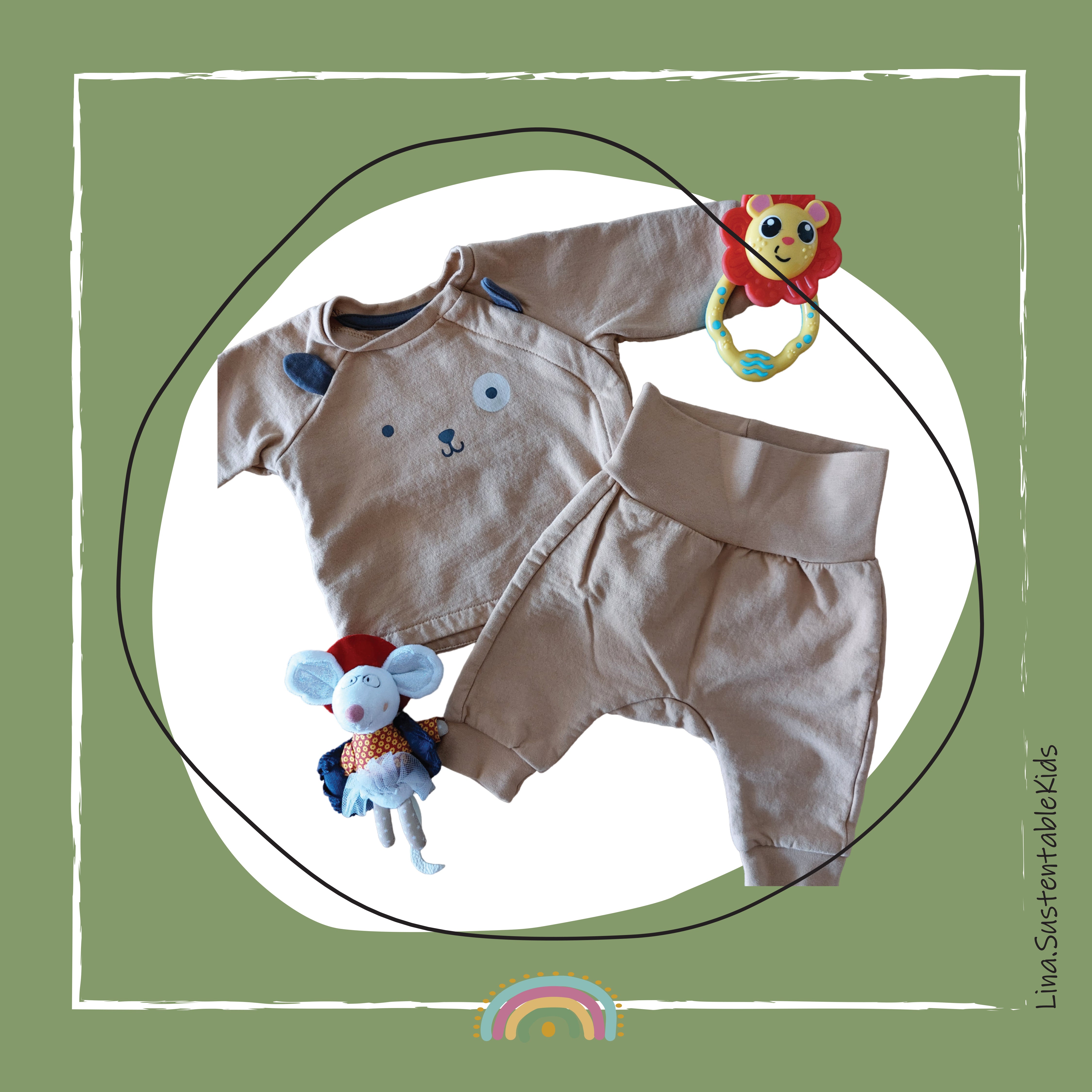 Conjunto bebé perrito - Lina Sustentable, ropa Niño Chile, ropa de niño en oferta