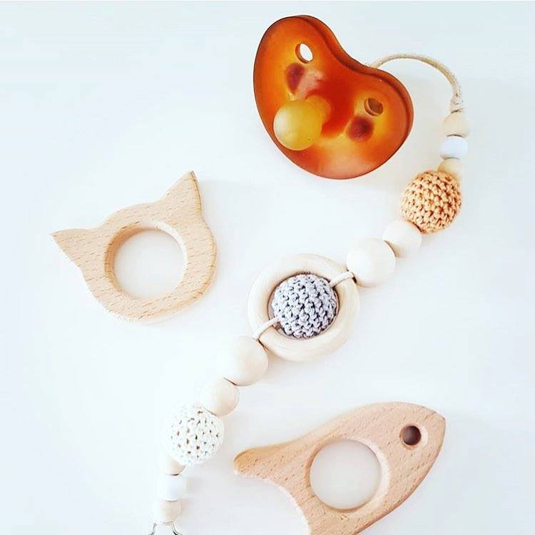 Chupete redondo caucho 100% natural biodegradable - Lina Sustentable, ropa Niño Chile, ropa de niño en oferta