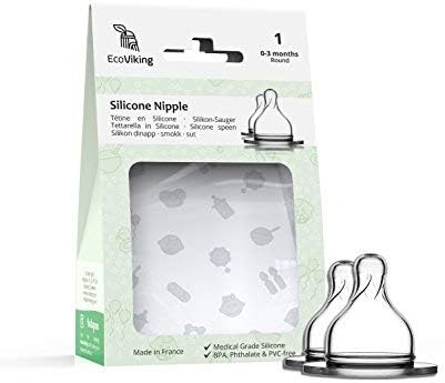 Tetina redonda silicona libre BPA para mamadera cuello ancho - Lina Sustentable, ropa Niño Chile, ropa de niño en oferta