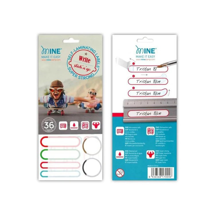 Etiquetas Laminadas para tuppers, potes de comida, útiles - Lina Sustentable, ropa Niño Chile, ropa de niño en oferta