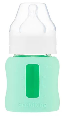 Mamadera Vidrio 120 ml boca ancha con funda de Silicona removible - Lina Sustentable, ropa Niño Chile, ropa de niño en oferta