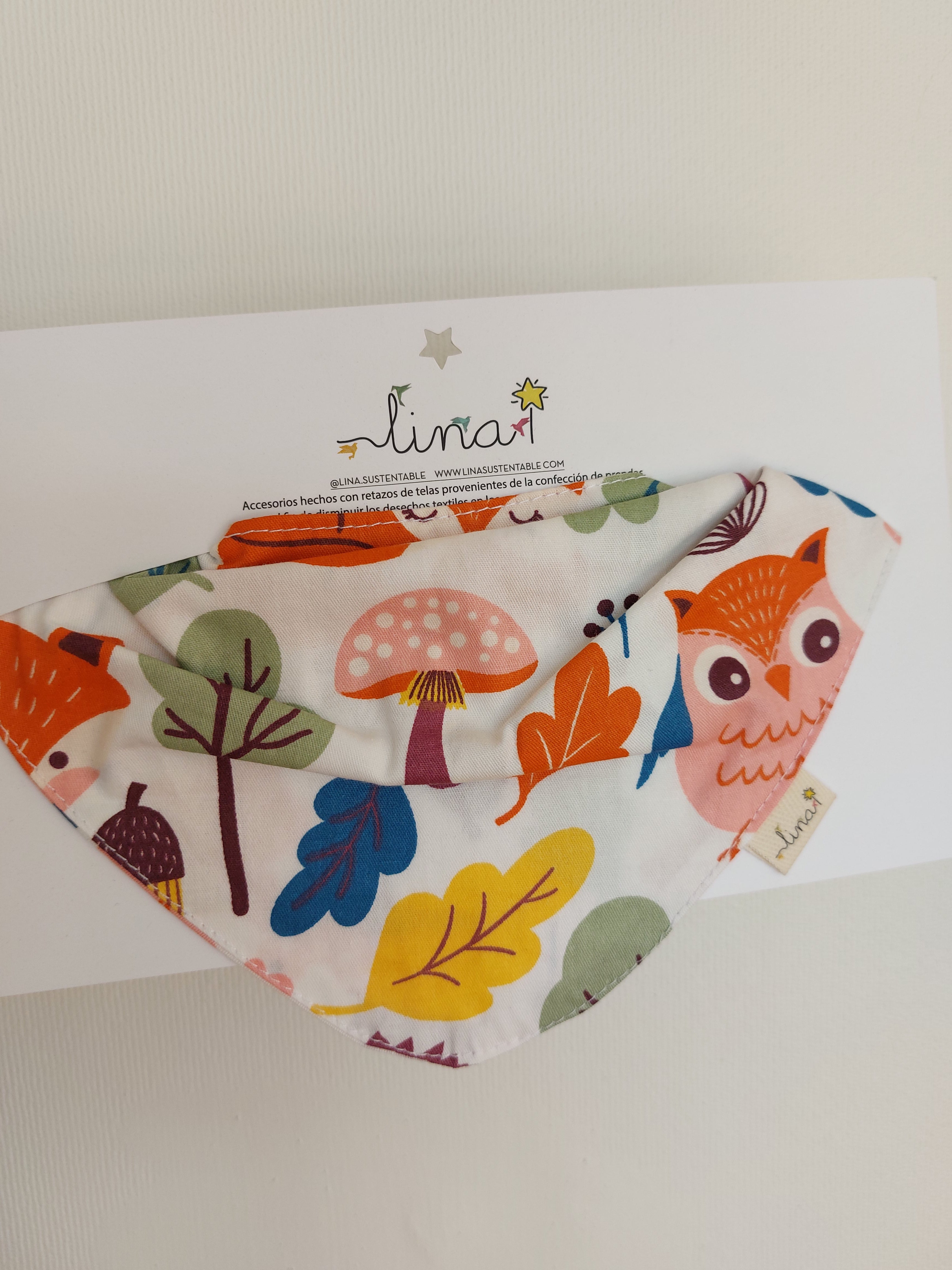 2 x Bandana algodón/ lino diseños - Lina Sustentable, ropa Niño Chile, ropa de niño en oferta