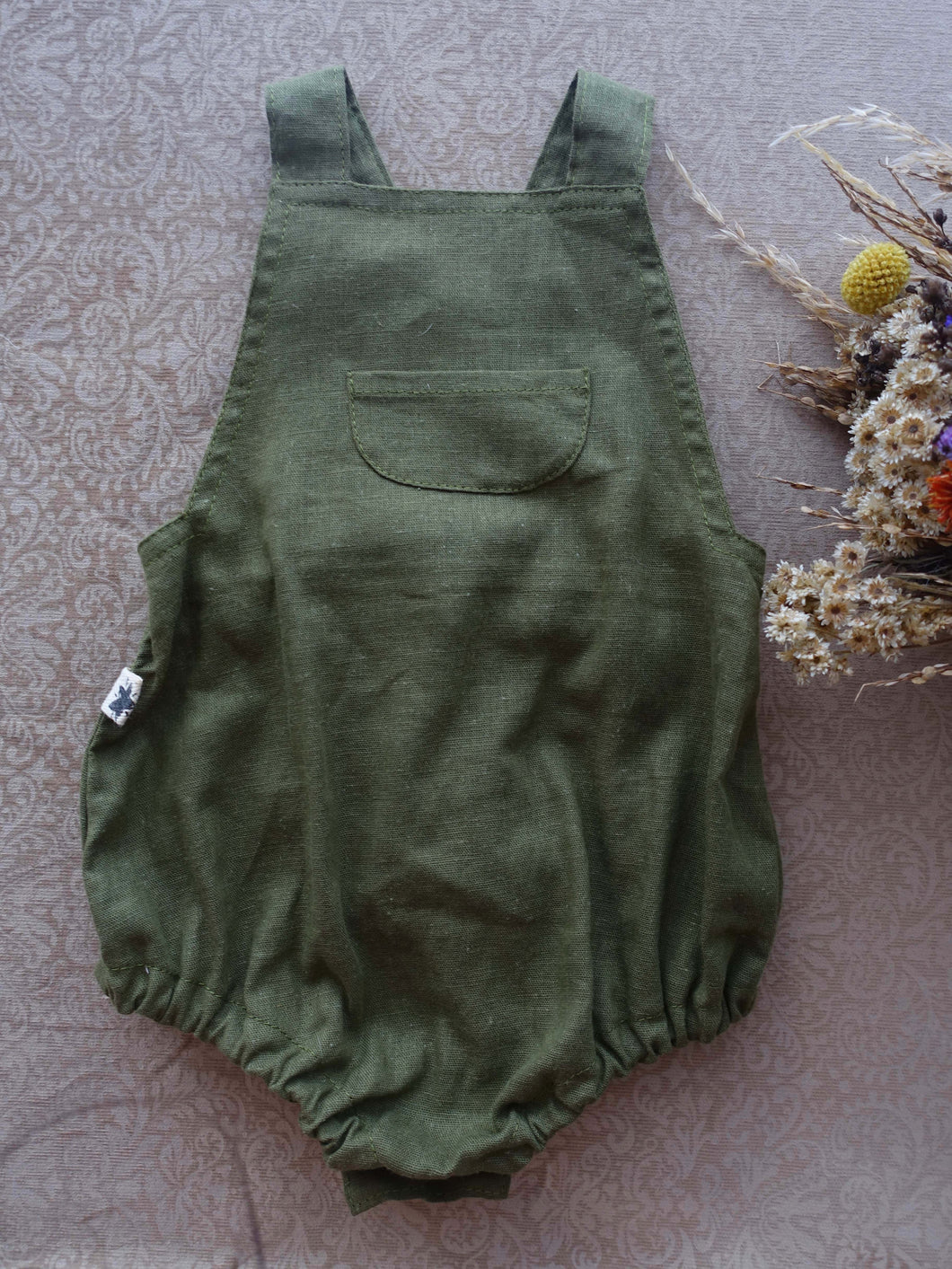 Ranita simple verde musgo - Lina Sustentable, ropa Niño Chile, ropa de niño en oferta