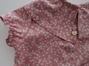 Blusa manga corta floreado rosa - Lina Sustentable, ropa Niño Chile, ropa de niño en oferta