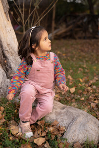 Jardinera cotelé rosado - Lina Sustentable, ropa Niño Chile, ropa de niño en oferta