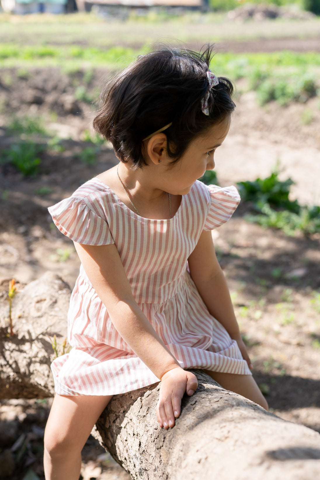 Vestido alas 1 algodón lino - Lina Sustentable, ropa Niño Chile, ropa de niño en oferta