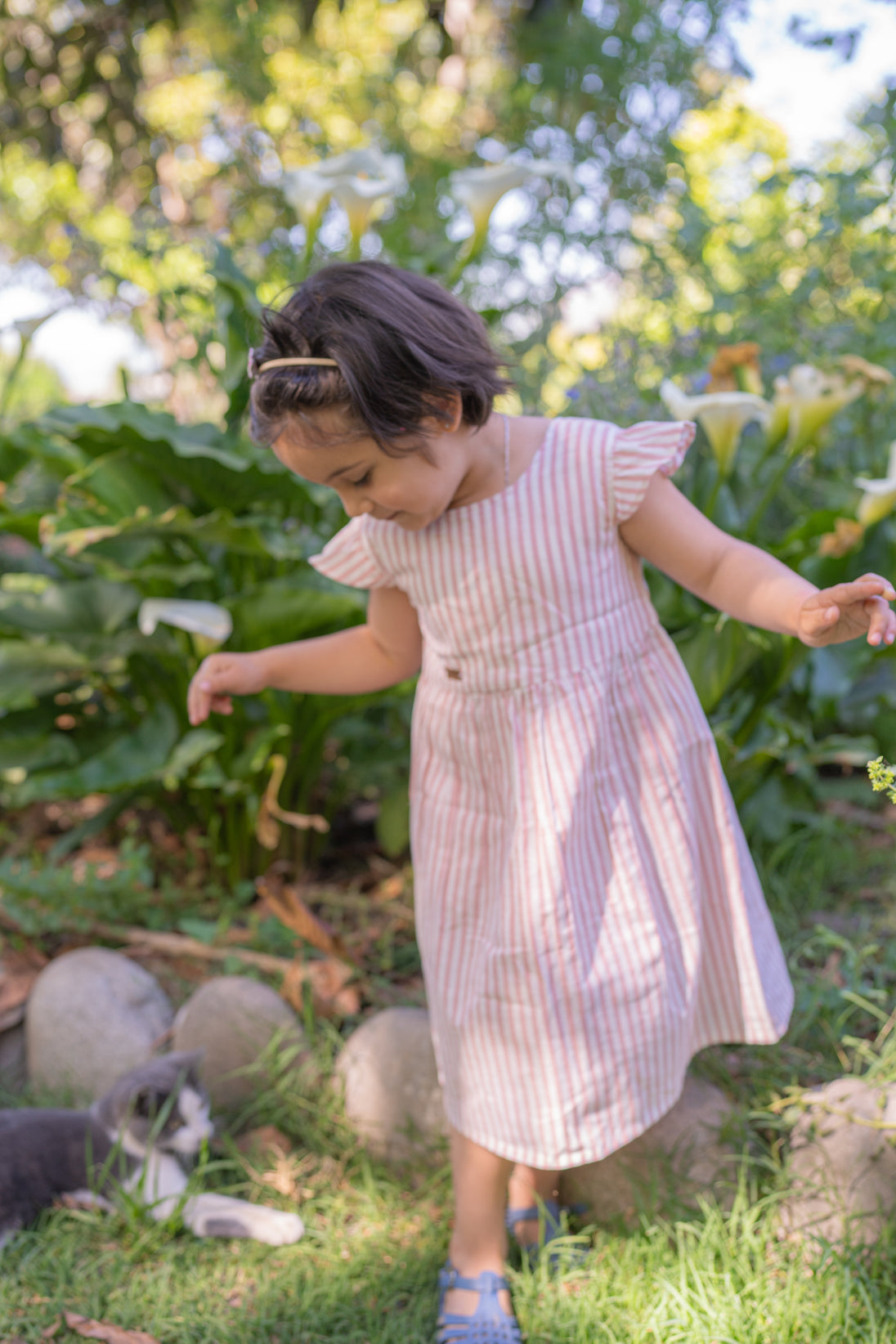 Vestido alas 1 algodón lino - Lina Sustentable, ropa Niño Chile, ropa de niño en oferta