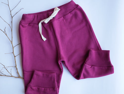 Pantalón algodón guinda - Lina Sustentable, ropa Niño Chile, ropa de niño en oferta