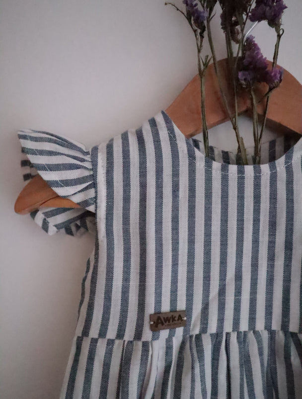 Vestido alas 1 algodón lino - Lina Sustentable, ropa Niño Chile, ropa de niño en oferta
