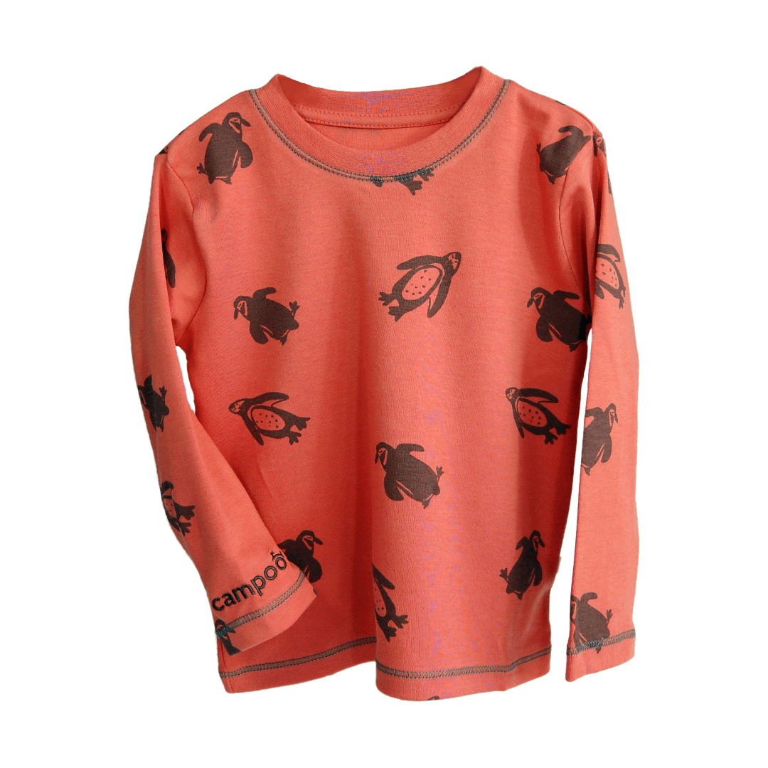 Polera Manga Larga Algodón Pima 100% Orgánico Pingüino
