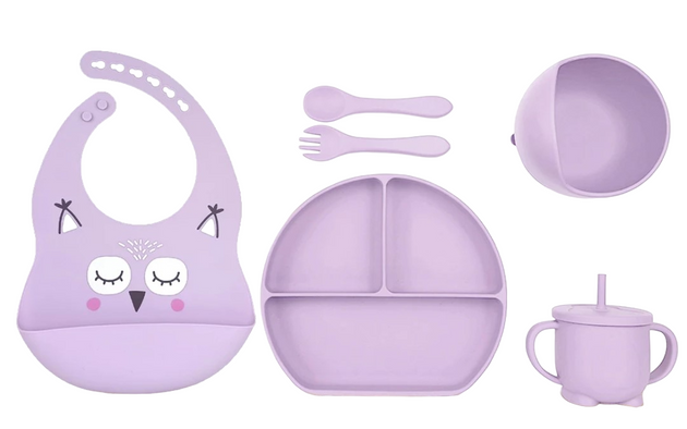 Set de Alimentación de silicona libre BPA 6 piezas - Lina Sustentable, ropa Niño Chile, ropa de niño en oferta