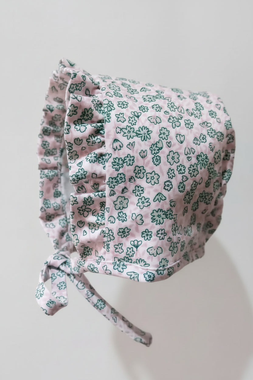 Capota gorro flores - Lina Sustentable, ropa Niño Chile, ropa de niño en oferta