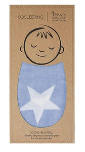 Manta Swaddle azul - Lina Sustentable, ropa Niño Chile, ropa de niño en oferta