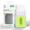 Mamadera Vidrio 120 ml boca ancha con funda de Silicona removible - Lina Sustentable, ropa Niño Chile, ropa de niño en oferta