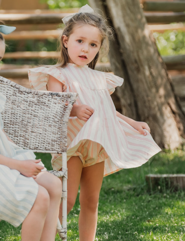 Bombacho rayas salmón - Lina Sustentable, ropa Niño Chile, ropa de niño en oferta